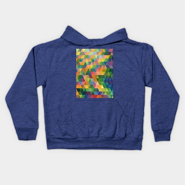 Rainbow Pastel Triangle, Geometric Abstract Pattern Kids Hoodie by love-fi